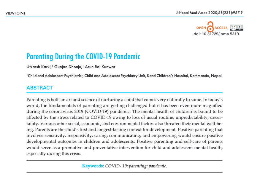 Parenting During the COVID-19 Pandemic